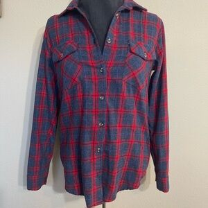 RSQ Red and Gray Plaid Shirt women’s XS